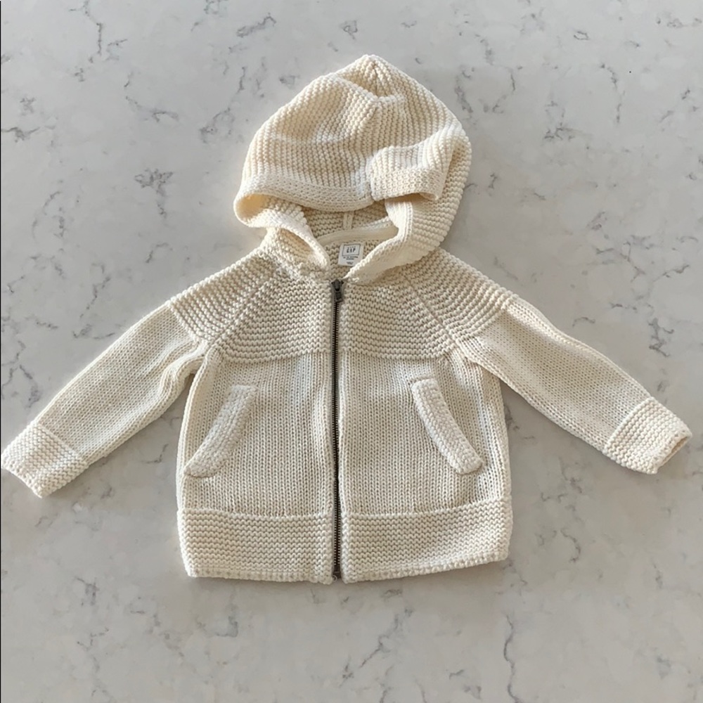 Cream Zip-up Sweater
